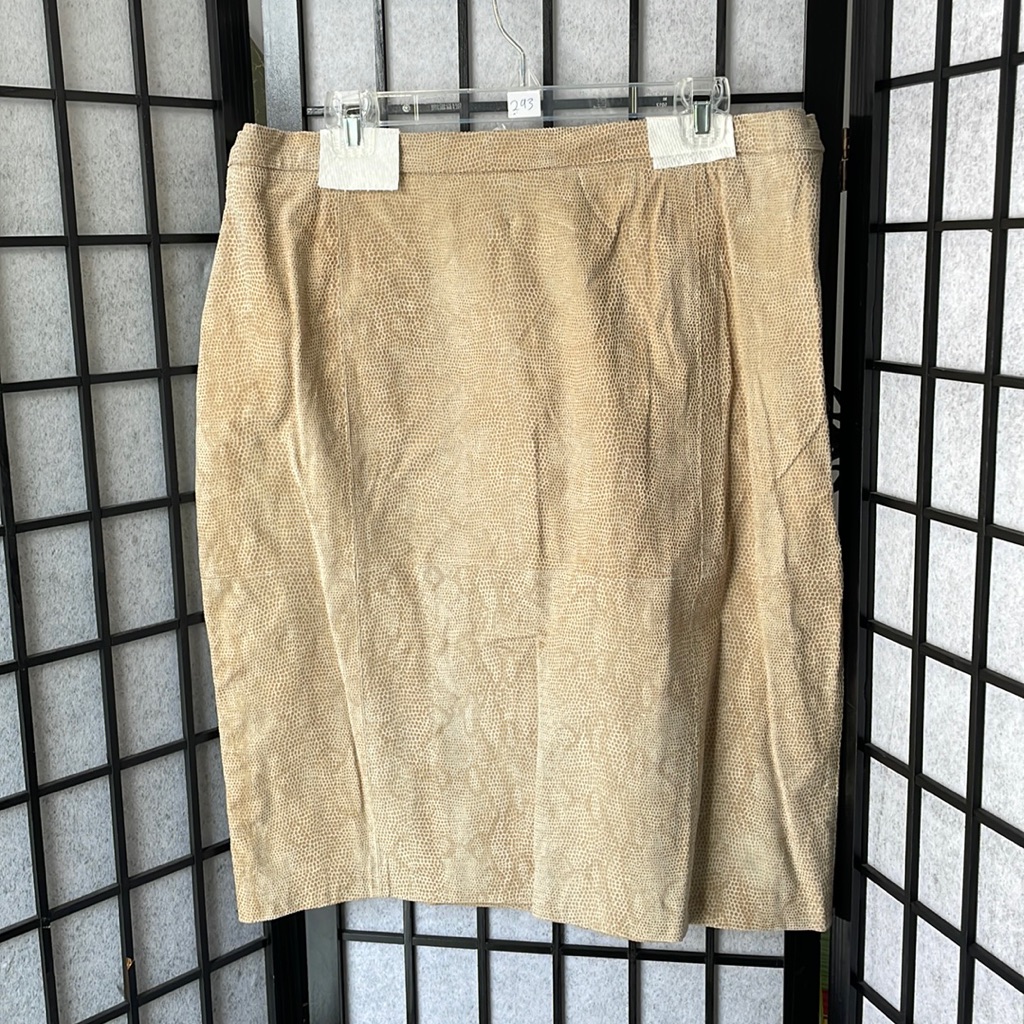 Guillaume Tan, Snakeskin Pattern, Leather Skirt, Nwt Sz L
